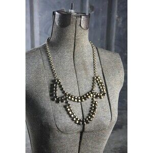 Adjustable Signed J Crew Amber Rhinestone Necklace, vintage